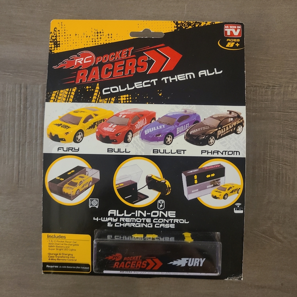 RC Pocket Racers Remote Control Car - Yellow Fury - Picture 2 of 3